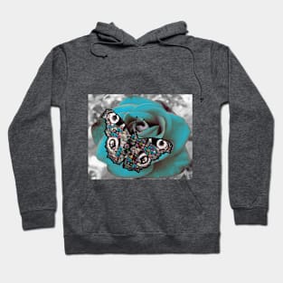 Mosaic Butterfly on Blue Rose Hoodie